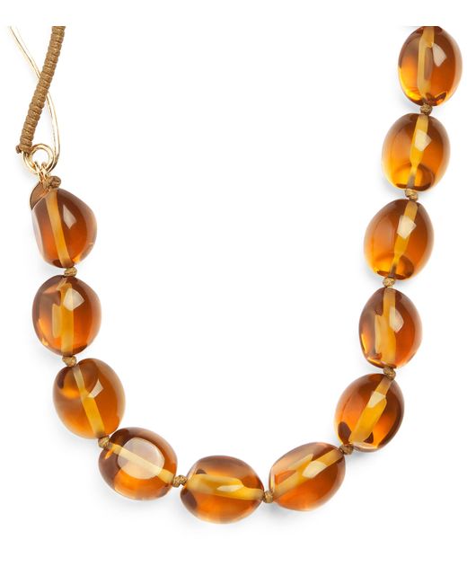 Weekend by Maxmara Orange Resin Beaded Necklace