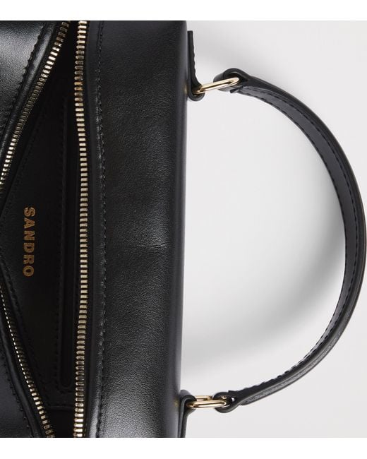Sandro Black Leather Tangolino Vanity Bag