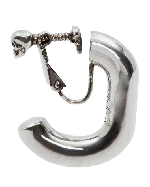 Mens Jewellery Earrings and ear cuffs Alexander McQueen Metal Mono Earring in Silver Metallic for Men 