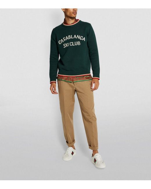 CASABLANCA Ski Club Sweater in Green for Men | Lyst UK