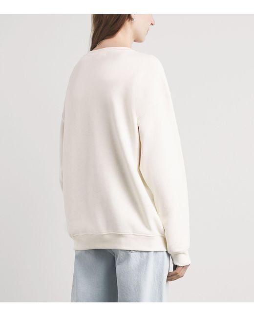 ÉTERNE White Cotton Oversized Sweatshirt