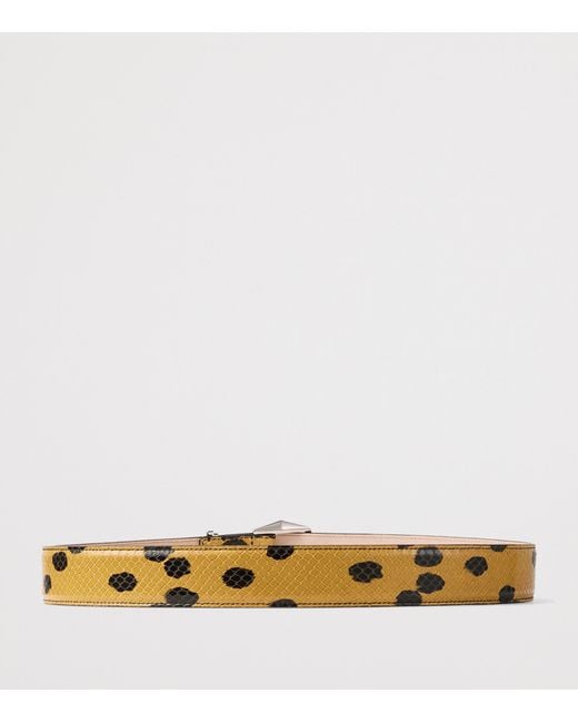 Jimmy Choo Brown Diamond Leather Belt