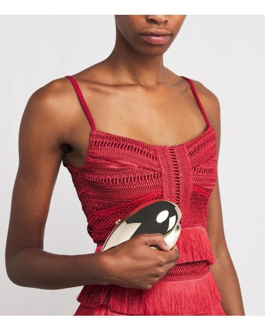 PATBO Red Fringed Radiant Crop Top