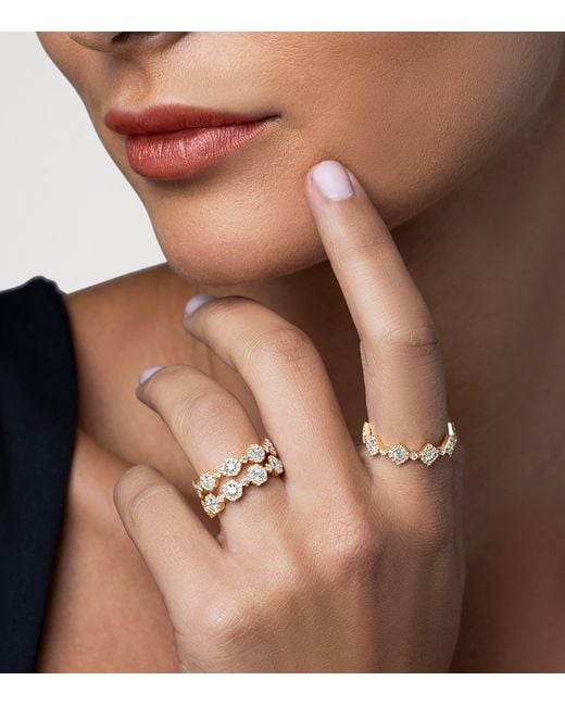 David Morris Metallic And Diamond Triolette Square Ring