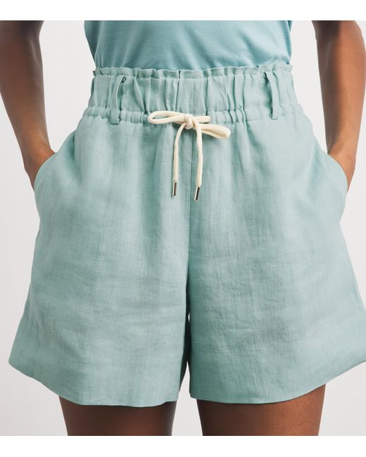 Eleventy Blue Linen Drawstring Shorts