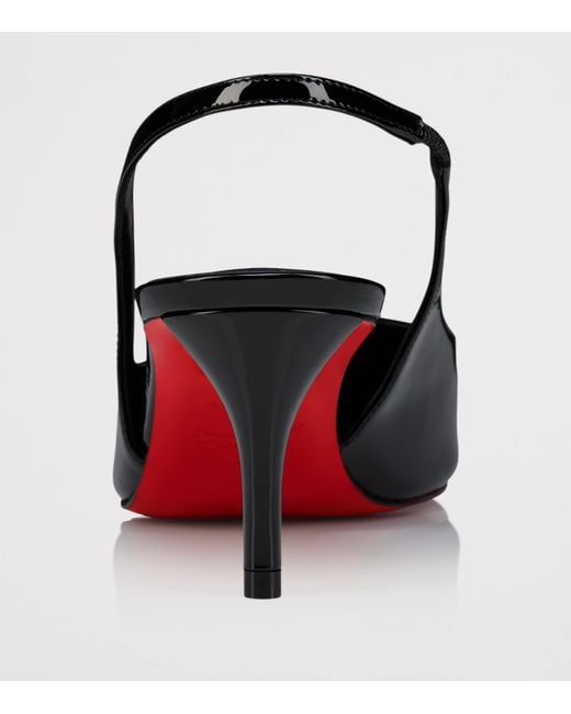 Christian Louboutin Black Miss Z Sling Patent Leather Slingback Pumps 60