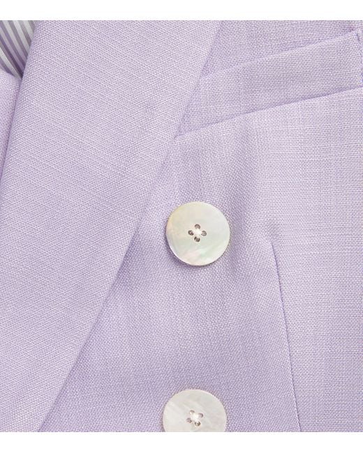 Veronica Beard Purple Double-Breasted Miller Dickey Blazer