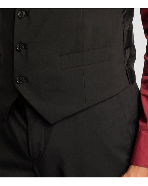 Giorgio Armani Black Wool Waistcoat for men
