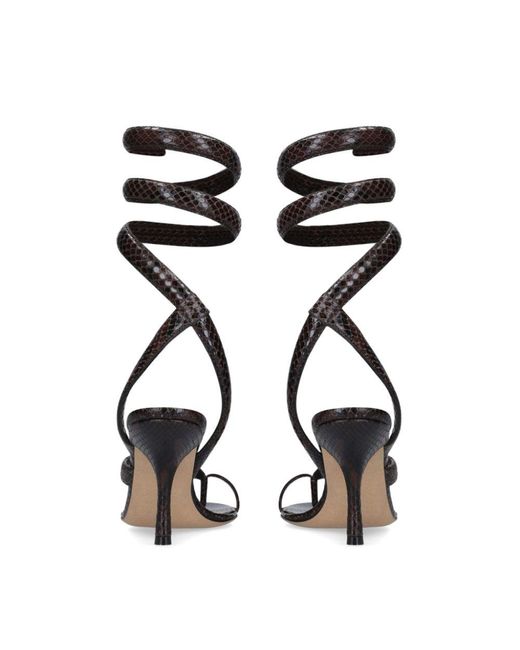 BOTTEGA VENETA Wrap-around snake-effect leather sandals