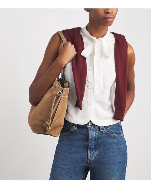 Claudie Pierlot Brown Suede Alban Tote Bag