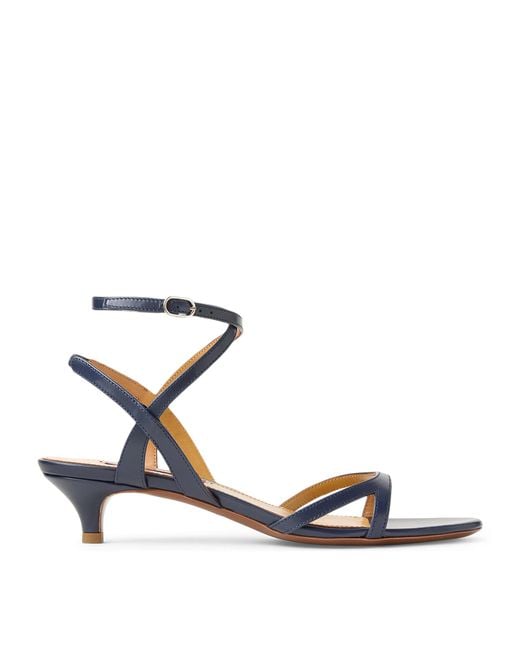 Ralph Lauren Metallic Calfskin Clarke Heeled Sandals 35