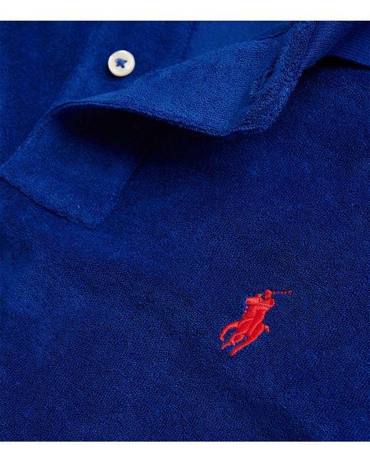Polo Ralph Lauren Blue Terry Towelling Polo Shirt for men