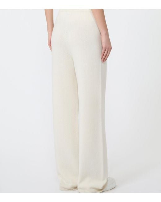 Max Mara White Cashmere Drawstring Trousers