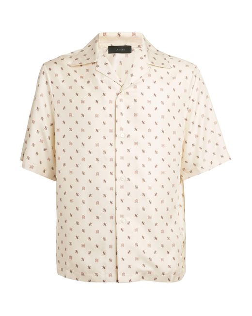 Amiri White Silk Paisley Bowling Shirt for men