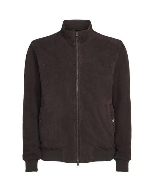 Herno Black Suede Bomber Jacket for men