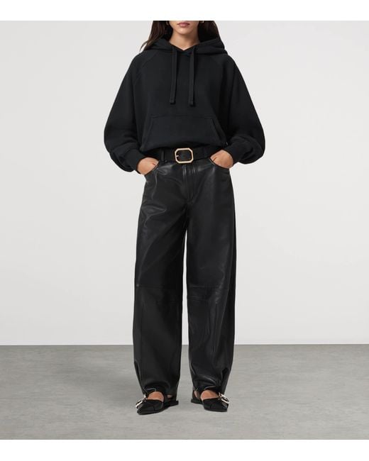 AllSaints Black Cotton-Blend Oversized Talon Underground Hoodie