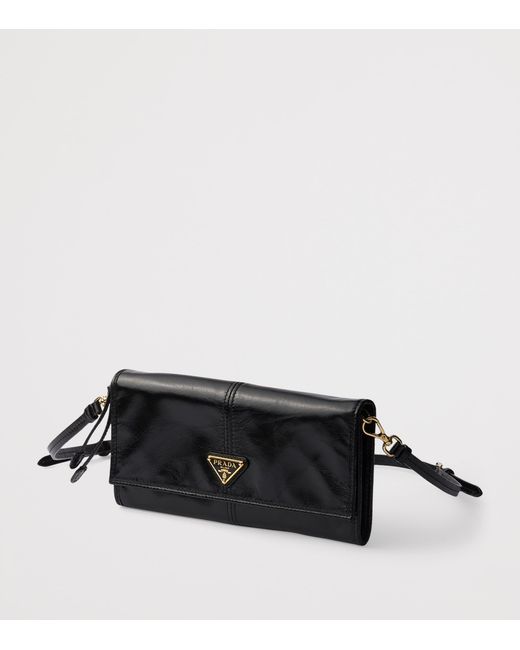 Prada Black Leather Chain Wallet