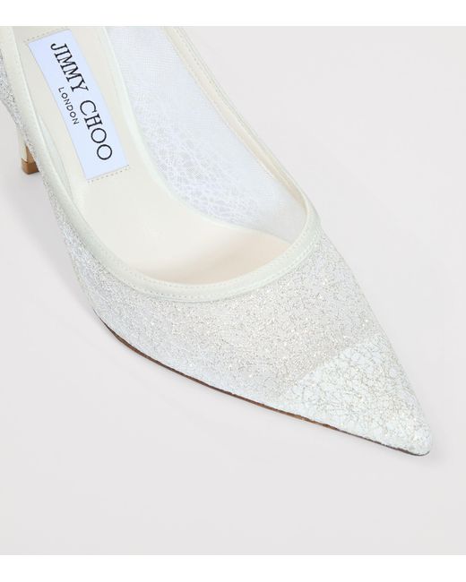Jimmy Choo White Love 85 Slingback Heels