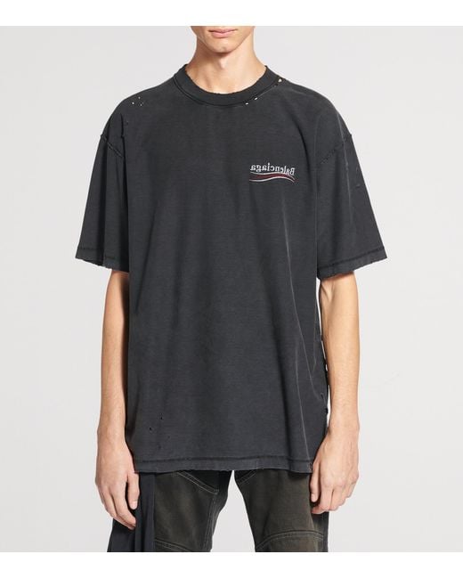 Balenciaga Black Rotated Logo T-Shirt for men