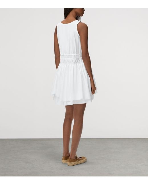 Loewe White X Paula's Ibiza Cotton Poplin Ruched Mini Dress