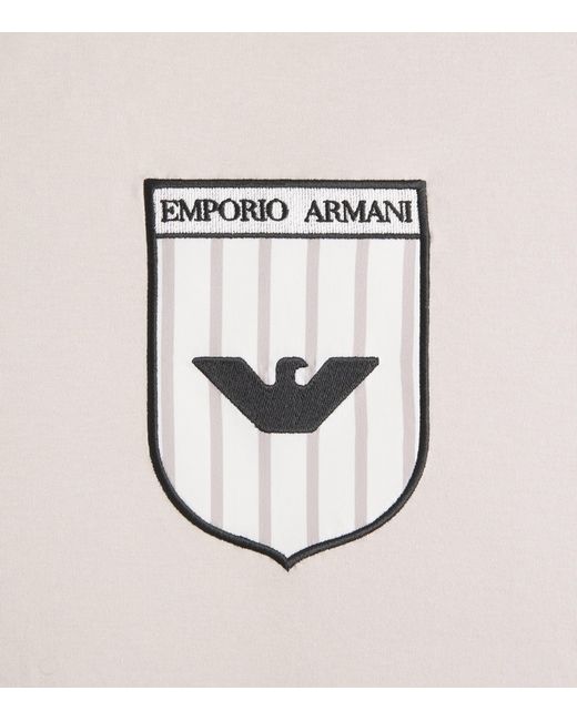 Emporio Armani White Cotton Logo Long-Sleeve T-Shirt for men