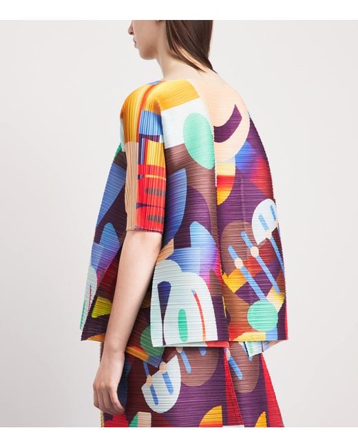 Pleats Please Issey Miyake Red Pleated Playground T-Shirt