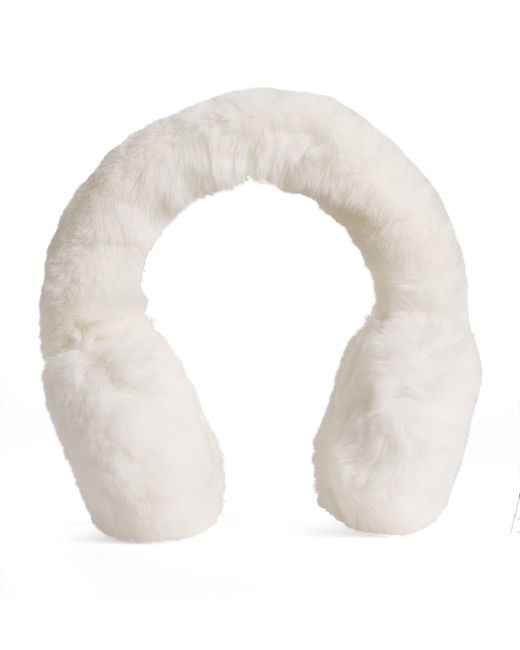 Yves Salomon White Rex Rabbit Fur Earmuffs