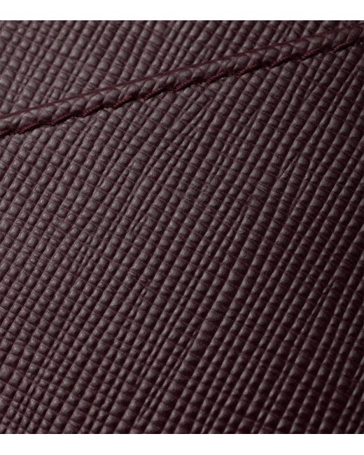 Prada Purple Saffiano Leather Badge Holder