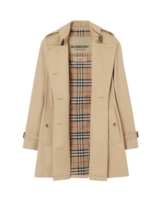 Burberry Natural Gabardine Chelsea Short Trench Coat