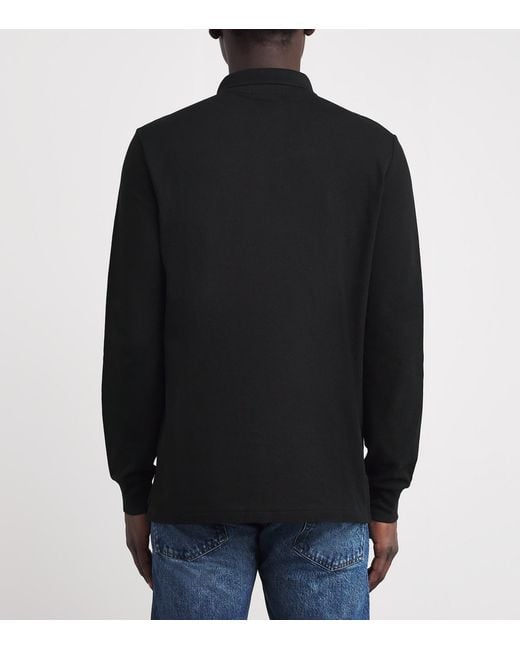 Polo Ralph Lauren Black Polo Pony Long-Sleeved Polo Shirt for men