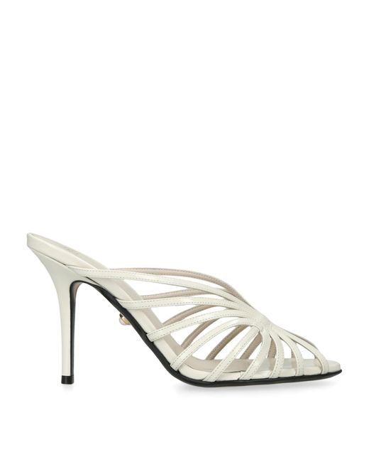 ALEVI White Patent Leather Diana Heeled Sandals 95
