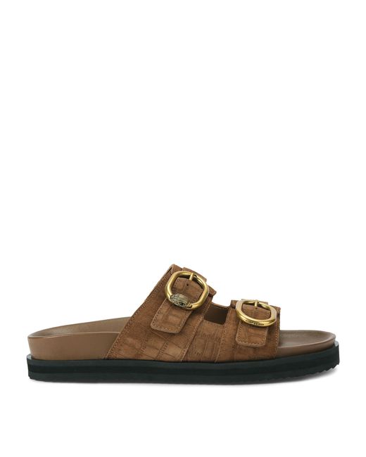 Kurt Geiger Brown Suede Bancroft Sandals for men