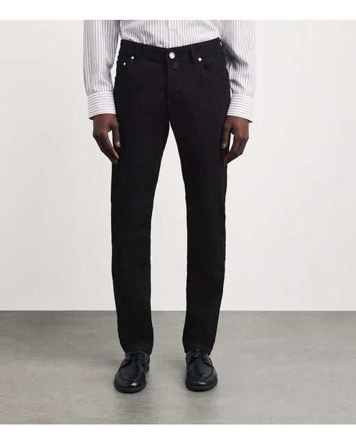 Jacob Cohen Black Limited Edition Lizardskin-Patch Nick Slim Jeans for men