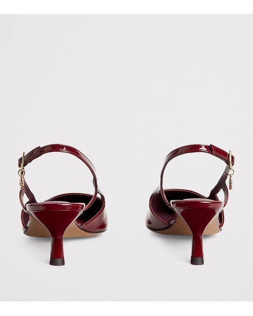 Maje Red Patent Leather Slingback Pumps 70