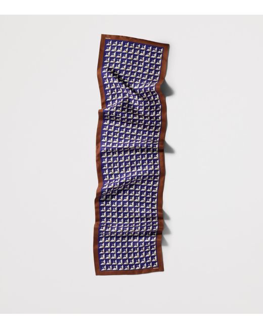 Miu Miu Blue Silk Printed Scarf