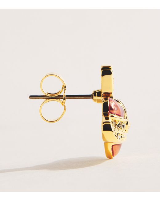 Vivienne Westwood Natural Diamante Heart Earrings