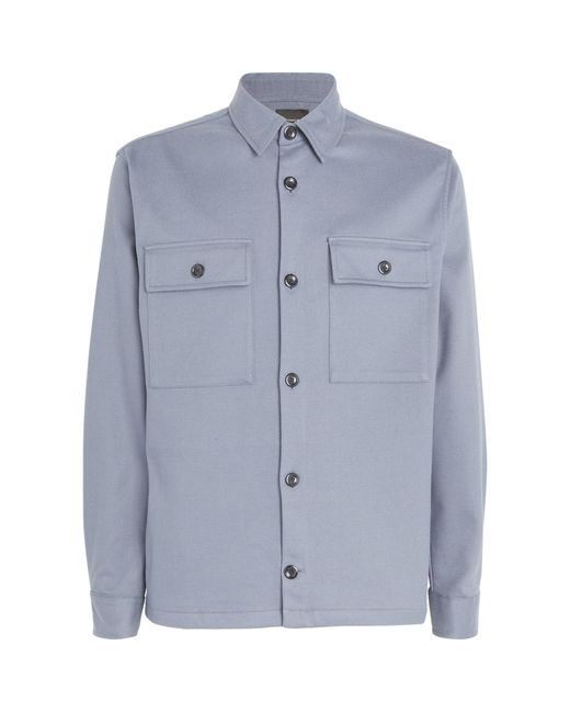 Vince Blue Cotton-blend Overshirt for men