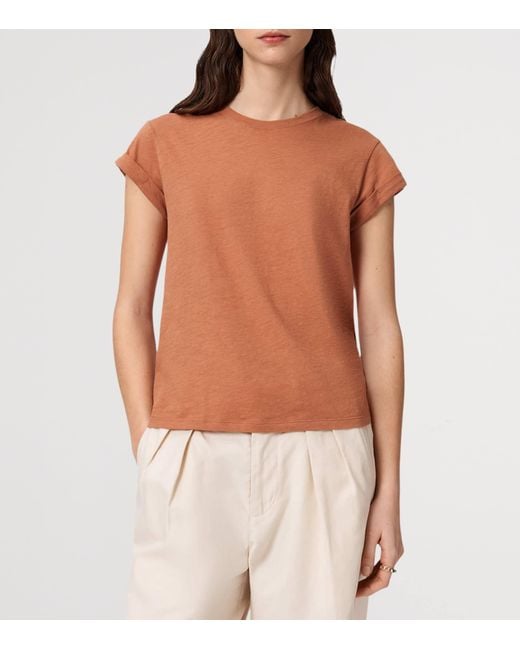 AllSaints Brown Organic Cotton Anna T-Shirt