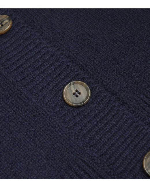 Harrods Blue Cashmere Boxy Cardigan
