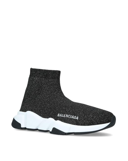 Balenciaga Metallic Glitter Speed Mid-top Sneakers