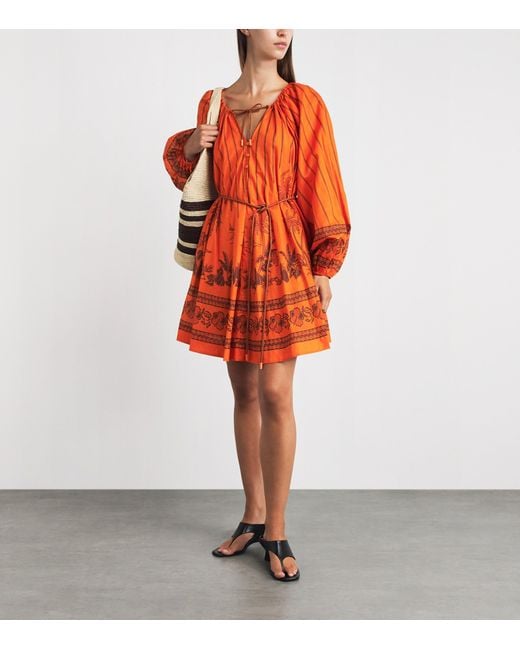 ALÉMAIS Orange Cotton Boathouse Shift Dress