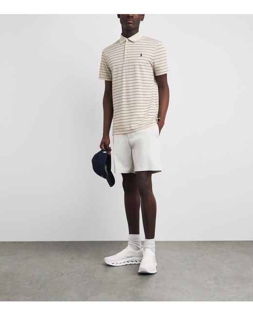 Ralph Lauren White Tailored Fit Performance Polo Shirt for men