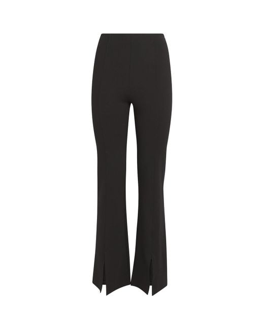 Maje Black Flared Split-Hem Trousers
