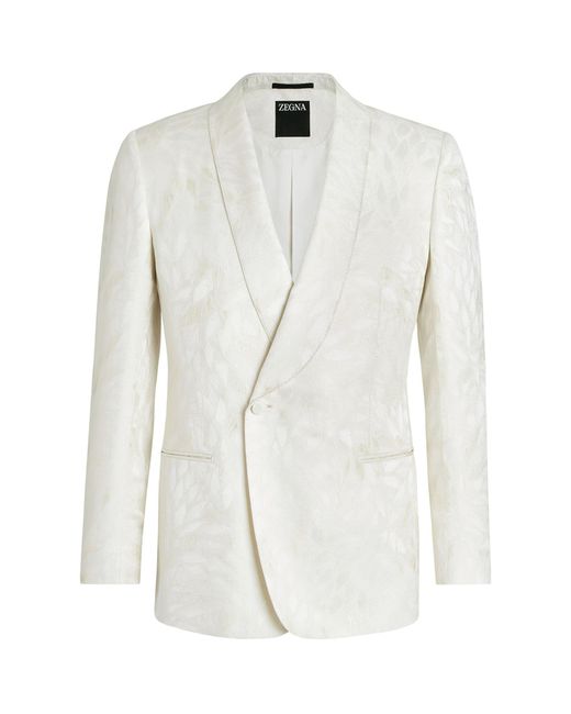 Zegna White Silk-wool Evening Blazer for men