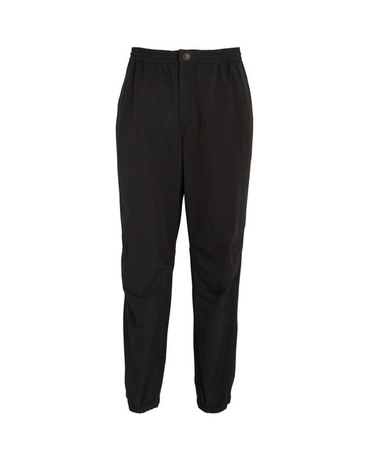 Theory Black Cotton-blend Cuffed Track Pants for men