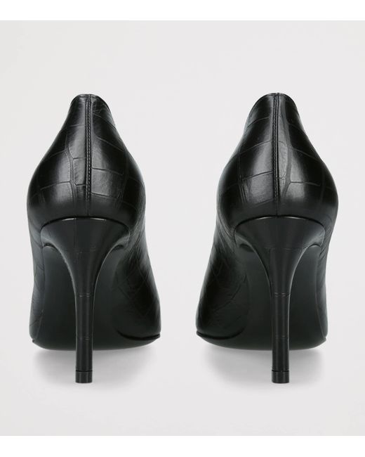 Gina Black Croc-Embossed Leather Remi Pumps 85
