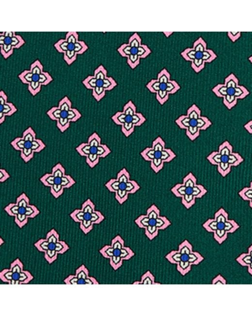 Dunhill Green Mulberry Silk Printed Tie for men