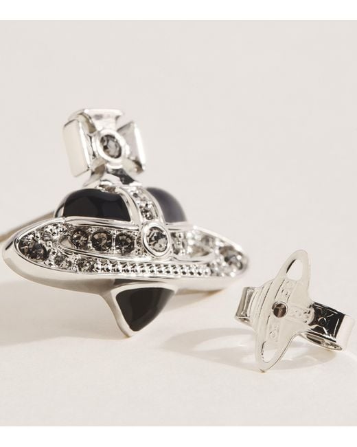 Vivienne Westwood Natural Diamante Heart Earrings