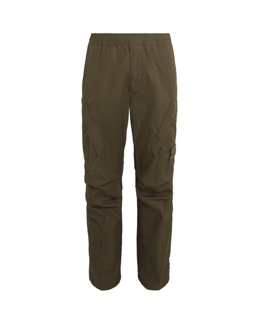 Stone Island Green Cotton-Canvas All-Weather Ghost Trousers for men
