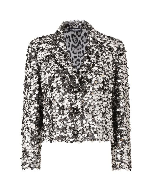Dolce & Gabbana Black Sequined Blazer